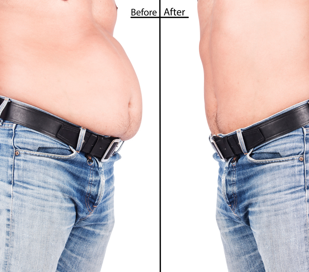 Before and After Body Young Man Fat Belly